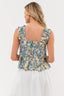 Daisy Water Color Tank Top - Sage Multi