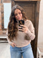 SLOUCH NECK DOLMAN SLEEVED PULLOVER: LATTE