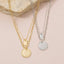 Gold Dipped Coin Pendant Layered Necklace: GOLD