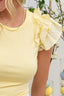 Cooper Scrunched Contrast Sleeve Top - Light Yellow