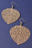 Delicate Filigree Leaf Fishhook Earrings