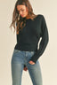 Ribbed Dolman Sleeve Sweater - Black