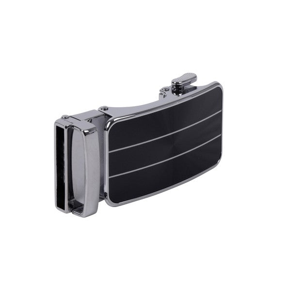 Men's Genuine Leather Sliding Buckle Ratchet Belt - Grey