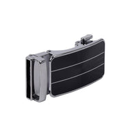 Men's Genuine Leather Sliding Buckle Ratchet Belt - Grey