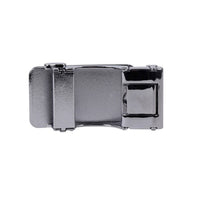 Men's Genuine Leather Sliding Buckle Ratchet Belt - Grey