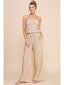 Bamboo Texture Flowy Pants: Latte