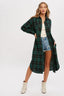 Flannel Plaid Longline Shacket - Green