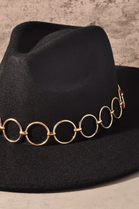 Round Strap Suede Fedora Hat