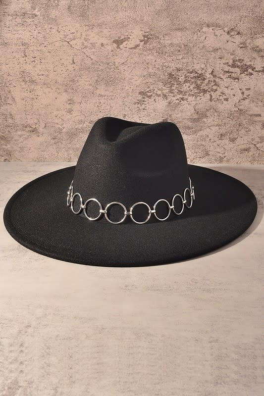 Round Strap Suede Fedora Hat