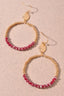 Glass Metal Circle Earrings