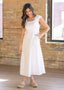 Eleanor White A-line Midi Dress: 1XL