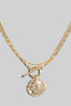 Coin Pendant Toggle Chain Layered Necklace