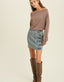 Off The Shoulder Knit Bodysuit - Mocha