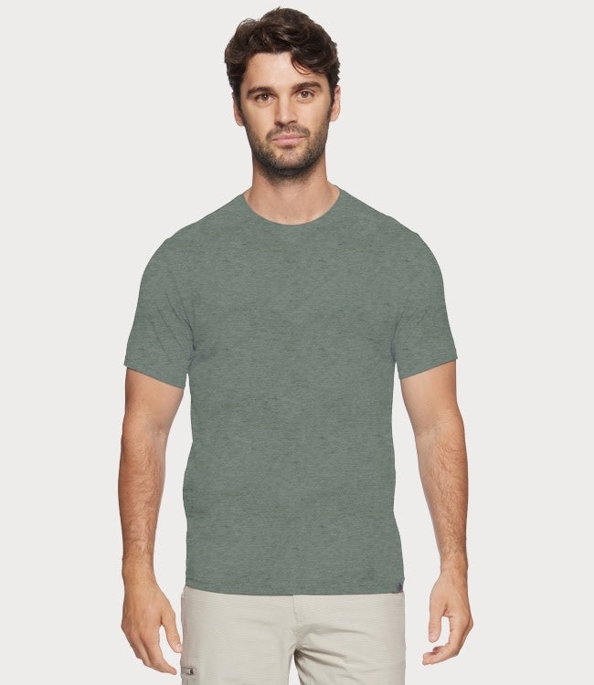 Essential Stretch SS Comfort Crewneck - Sage Heather