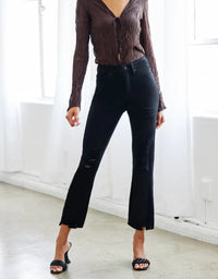 Haven High Rise Slim Straight Jeans - Black
