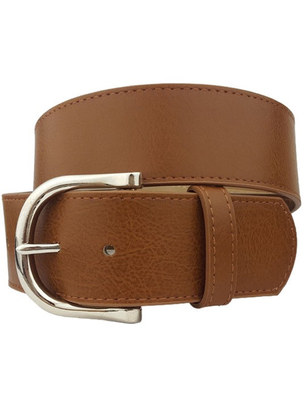 Elodie Shiny Buckle Belt - Tan