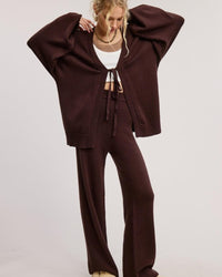 Ribbed Detail Knit Pants