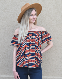 Off The Shoulder Stripe Woven Top