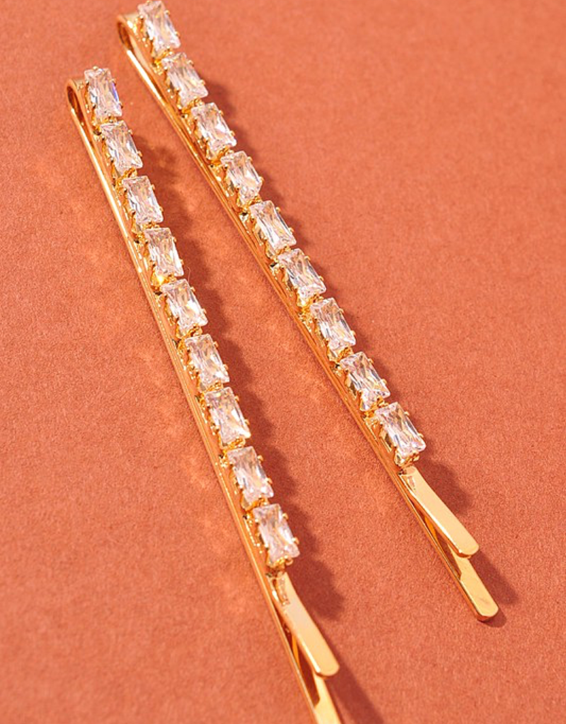 Clear Rectangle Diamond Hair Pin