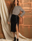 Ruched Sequin Skirt - Black