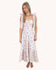 Floral Tie Strap Ruched Detail Maxi Dress