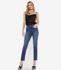 Adaline High Rise Slim Straight Jeans - Medium Wash