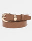 Metallic Crescent Buckle Belt