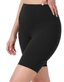 Wide Waistband Biker Shorts - Black