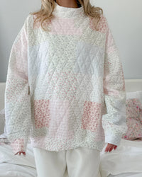 Quilted Pastel Mockneck Sweatshirt