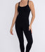 Seamless Micro - Ribbed Jumpsuit - Black