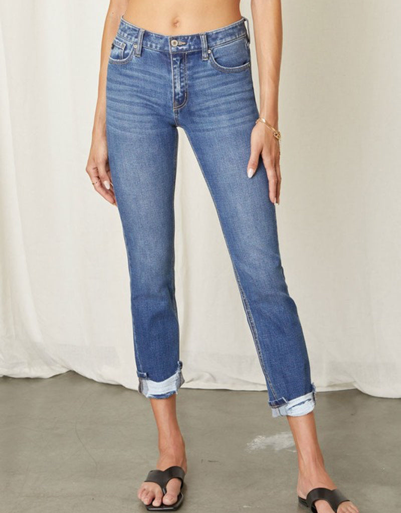 Cane Mid Rise Slim Straight Leg Jeans - Medium