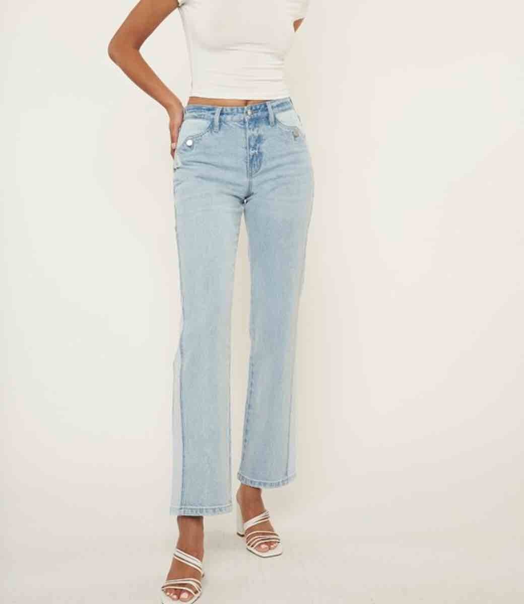 Maple High Rise Straight Jeans - Light
