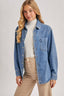 DENIM BUTTON DOWN OVERSIZED SHIRTS: MED.WASH