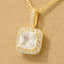 Gold Dipped Square Rhinestone Pendant Necklace: G