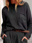 Pocket Detail Dropped Shoulder Sweater: One Size