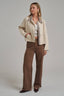 VINTAGE OXFORD CANVAS TWILL JACKET: TAUPE/BROWN