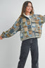 The Moss Patchwork Fleece Half Snap Top: OLIVE MULTI