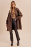 BOUCLE OVERSIZED LONG COAT: CHESTNUT