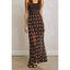 Polka Dot Pull On Maxi Skirt: CHOCOLATE CREAM
