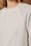 Cream Contrast Raglan Scuba Long Sleeve Top: OFF WHITE-ASH GREY