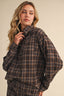 CHECK PRINTED OVERSIZED LONGSLEEVE SHIRTS AND MINI : Brown