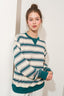 Retro Striped Crew Neck Sweatshirt