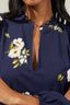 Arlene Floral Split Neck Blouse - Navy/Pink