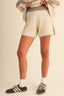 CONTRAST SWEATER TOP AND SHORTS SET: OATMEAL MULTI