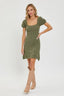 Crochet Short Knit Dress - Olive