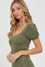 Crochet Short Knit Dress - Olive