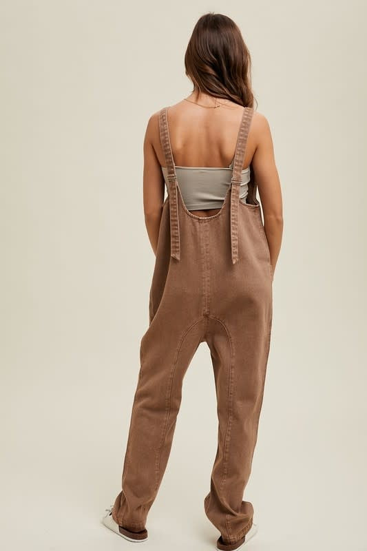 Cotton Denim Overall - Mocha