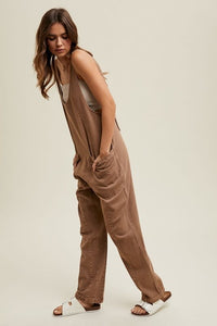 Cotton Denim Overall - Mocha