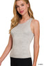 Double Layered Round Neck Tank Top - H Grey