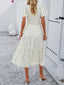 Smocked Midi Dress - Cream
